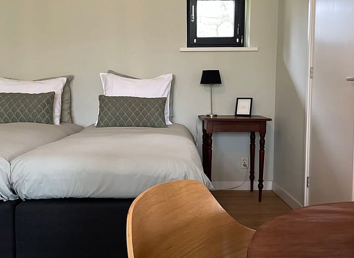 Vakantiehuis in Vaassen met rieten dak, omgeven door natuur op de Veluwe, Gelderland.