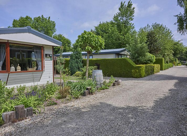 Gezellige zithoek in vakantiehuis Hermelijn, Hulshorst, Veluwe met comfortabele bank.