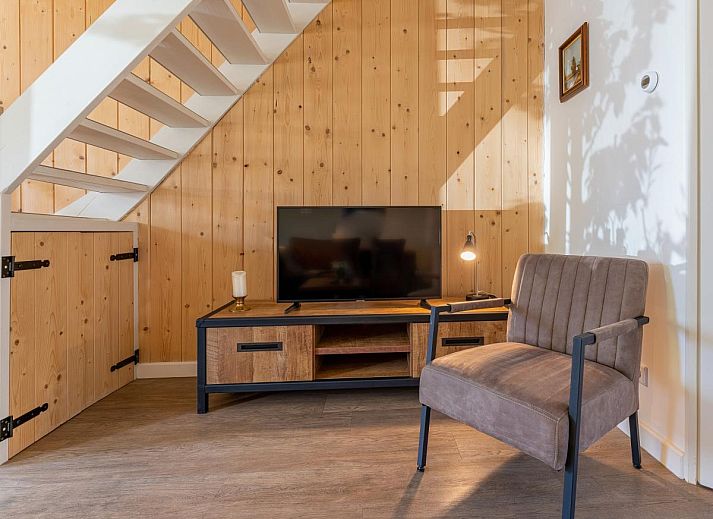 Lichte slaapkamer in Tiny Koolmees vakantiehuis in Hulshorst, Veluwe.