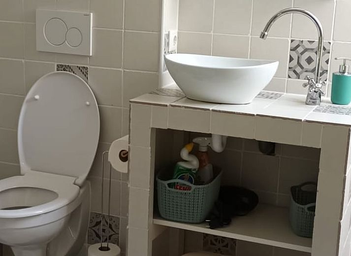 Winterse charme bij vakantiehuis in Hulshorst met besneeuwde tuin, Veluwe, Gelderland.