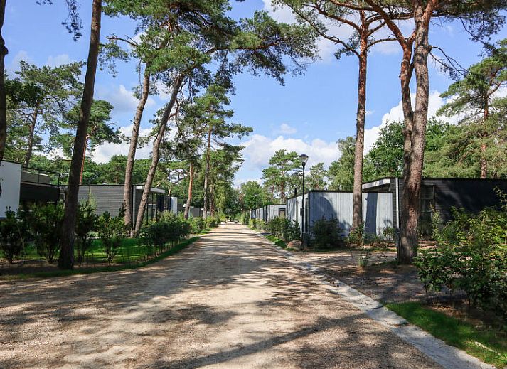 Zolderkamer met comfortabele bedden in Vakantiehuis Geheim van Otterlo 6 in Otterlo, Veluwe, Gelderland.