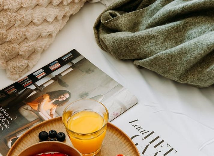 Modern bathroom in Holiday Home in Nunspeet, Veluwe, with stylish tile wall and artistic details.