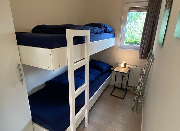 Voorzijde van Chalet in Nunspeet, vakantiehuis in de Veluwe, Gelderland.