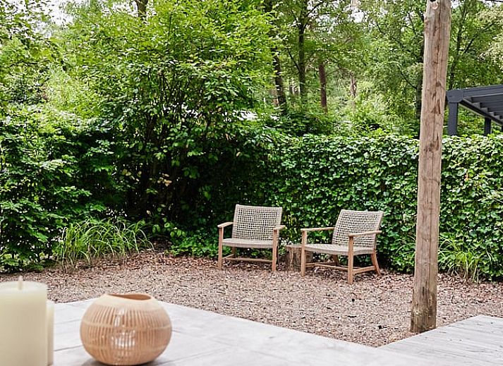 Attractive bedroom in Cottage in Nunspeet, Veluwe, Gelderland with natural decorations and soft bedding.