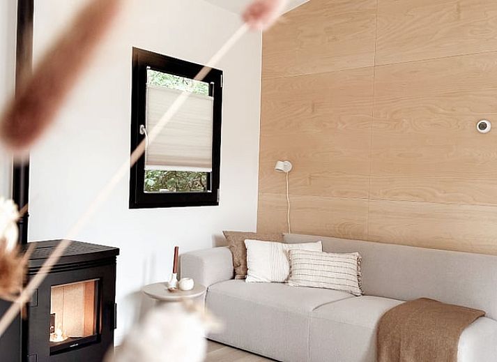 Attractive bedroom in Cottage in Nunspeet, Veluwe, Gelderland with natural decorations and soft bedding.