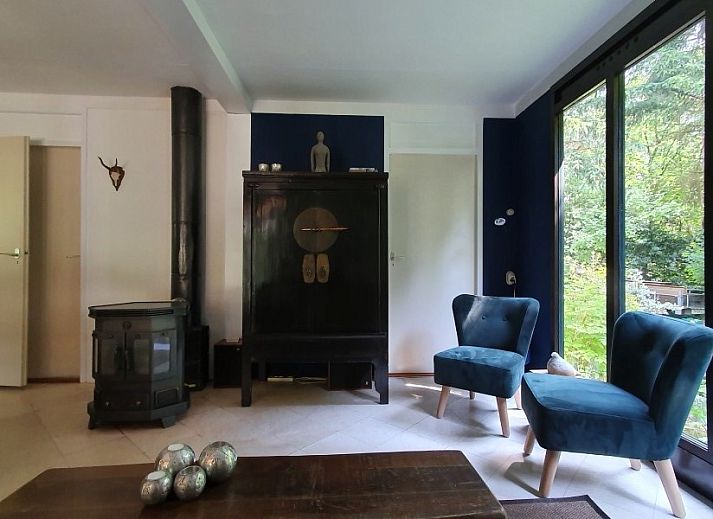 Rustiek pad omgeven door weelderig groen bij vakantiehuis Jutta in Nunspeet, Veluwe. Ontdek de serene natuur van Gelderland.