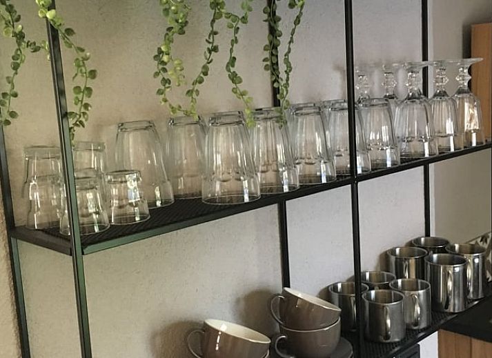 Ruim terras met picknicktafel bij Vakantiehuis in Nunspeet, Veluwe, Gelderland.