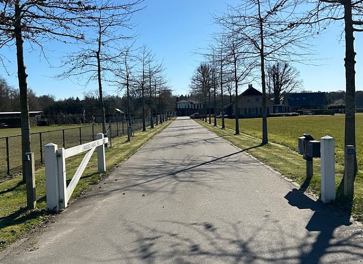 Weinflasche und Glaeser auf dem Tisch im Ferienhaus in Lunteren, Veluwe, Gelderland.