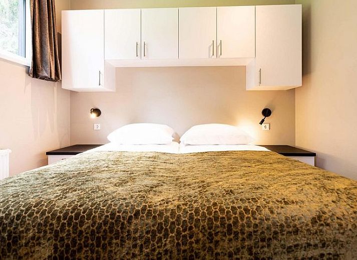 Silva 4 Personen Wellness-Ferienhaus mit Spa in Lunteren, Veluwe, umgeben von gruener Natur und moderner Architektur.