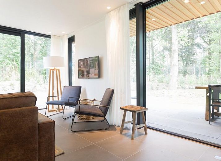 Karte von Recreation Villa 7 Personen in Lunteren, Veluwe, mit Grundriss des Ferienhauses.