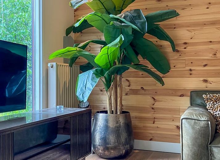 Stylish bathroom in Cottage in Lunteren, Veluwe, with bathtub and natural elements.