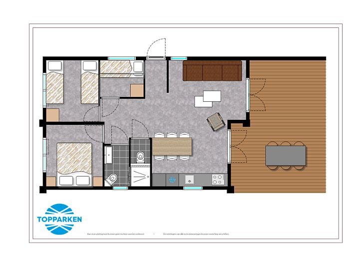 Geniet van de serene omgeving van Lodge Royal 6 personen Wellness in Lunteren, Veluwe, met een prachtig terras aan het water.