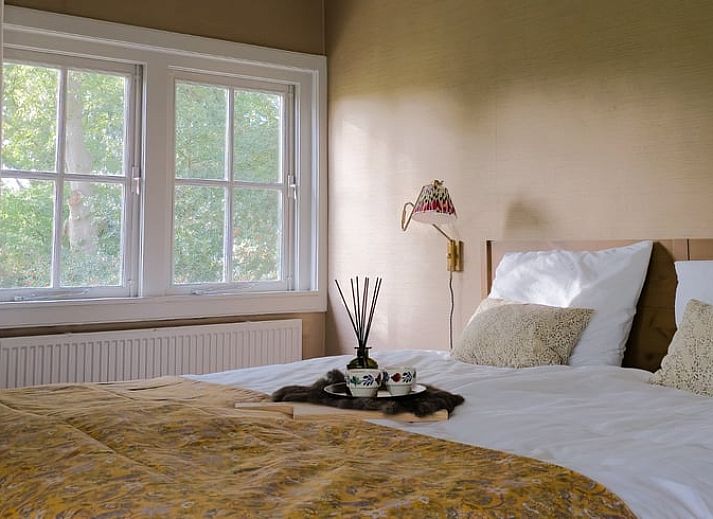 Gezellig vakantiehuis Huisje in Lunteren met rieten dak in de Veluwe, Gelderland omringd door groene natuur.