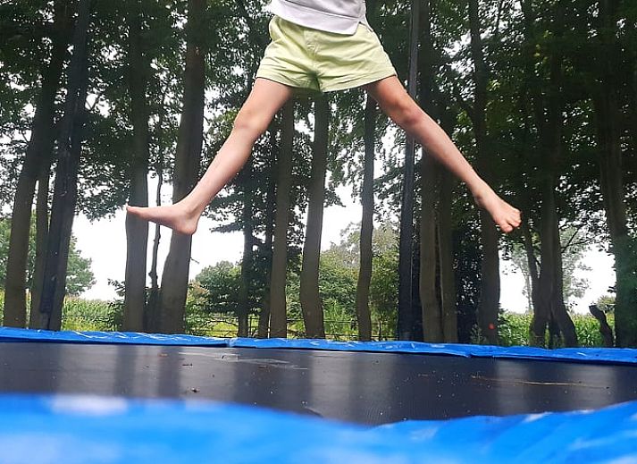 Authentieke slaapkamer met houten kast in Huisje in Uddel, vakantiehuis in Veluwe, Gelderland.