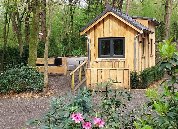 Vakantiehuisje in Uddel, Veluwe, met houten gevels en natuurlijke omgeving voor ultiem comfort.