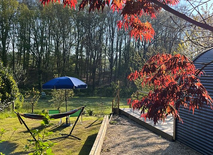 Sfeervolle slaapkamer in Vakantiehuisje in Rheden, Veluwe, Gelderland met moderne inrichting.