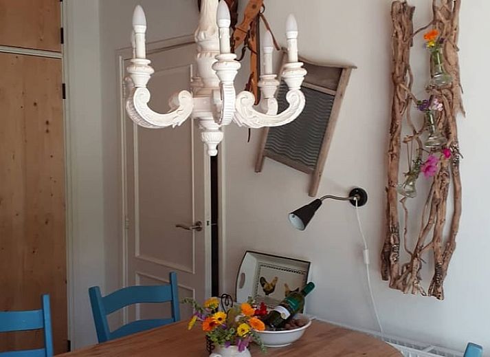 Spring flowers adorn the garden at Cottage in Heerde, Veluwe vacation home in Gelderland.