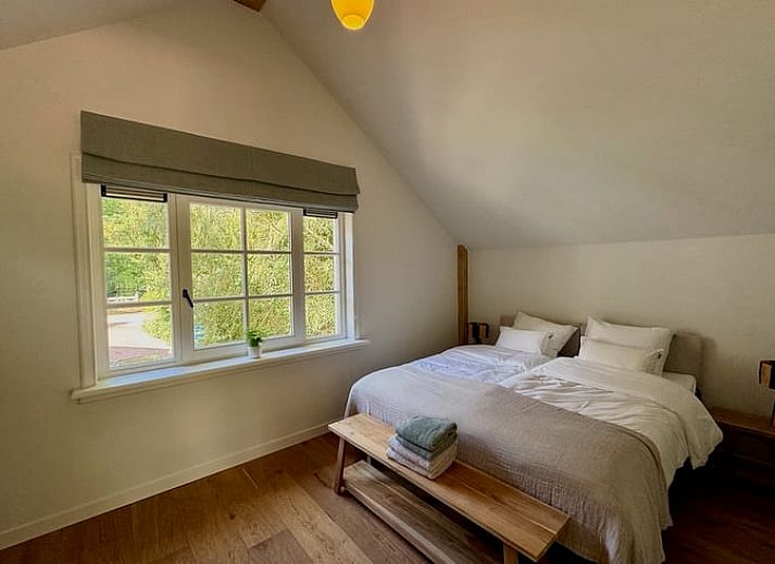 Panoramablick vom Ferienhaus in Hattem, mit einem Balkon mit Blick auf die Veluwe Natur.