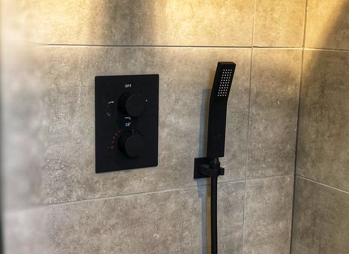 Voorzijde van Vakantiehuis in Wapenveld met rode bakstenen en bloemen, Veluwe, Gelderland.