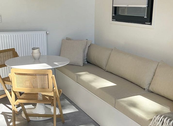 Wooden terrace at Holiday home in Lieren, surrounded by Veluwe forests.