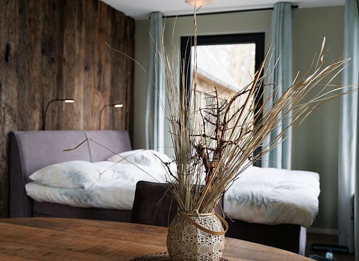 Gezellige binnenruimte van Huisje in Wekerom, vakantiehuis in Veluwe, Gelderland met comfortabele zithoek.