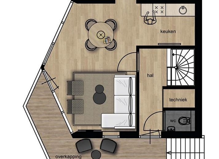 Esszimmer mit Blumen in Naturvilla mit Whirlpool & Sauna, Wekerom, Veluwe. Ferienhaus bietet Luxus und Gemuetlichkeit.