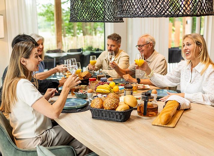 Boerderij Villa met Binnenzwembad & Wellness in Wekerom, Gelderland, met rieten dak en terras.
