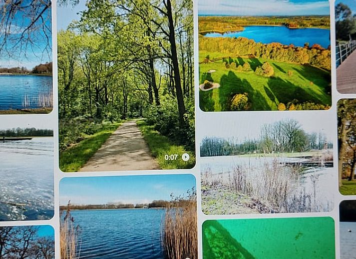 Eingang eines Ferienhauses in Klarenbeek, Veluwe, mit rustikaler Holztuer und umgebender Natur in Gelderland.