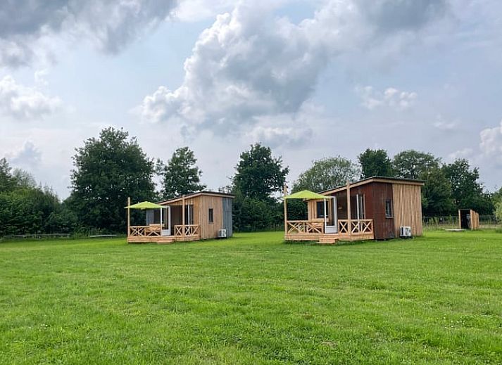 Charmant vakantiehuisje in Beemte Broekland met veranda, gelegen op de Veluwe in Gelderland.
