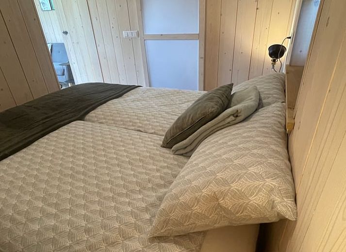 Twee vakantiehuisjes in Beemte Broekland, Veluwe, omringd door weelderige natuur in Gelderland.