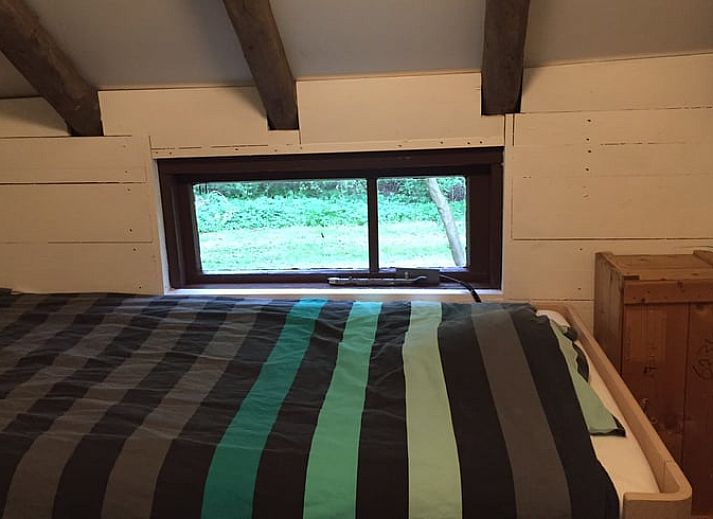 Houten schuur en bloeiende struiken bij Vakantiehuisje in Vriescheloo, Zuidoost Groningen, accentueren de landelijke charme van deze vakantiewoning.