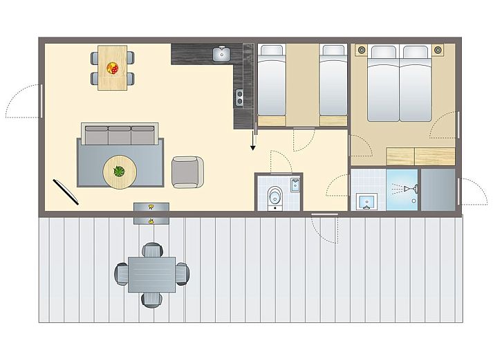 Unterkunft 350651 - Bungalow Zuidoost Groningen - 4-persoons woning | 4B1