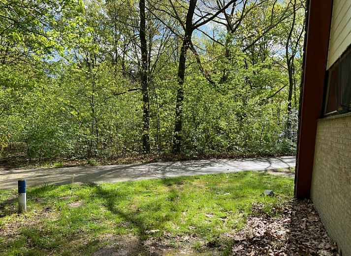 Indoor area of Holiday Home in Stramproy, Limburg overlooking green garden.