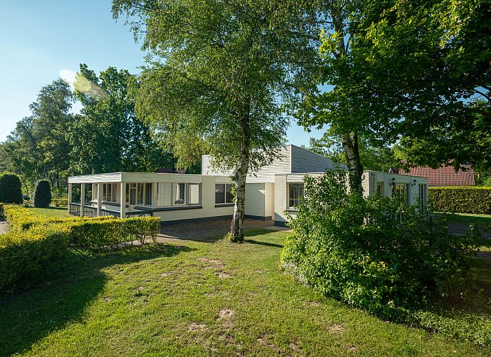 Landgoed Aerwinkel 10-person bungalow in Posterholt with green garden and veranda in Limburg.
