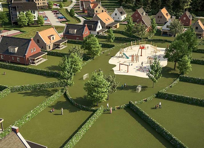 Moderne Kueche im Kids Special 8 Ferienhaus in Thorn, Limburg, mit stilvoller Einrichtung und allen Annehmlichkeiten fuer einen komfortablen Aufenthalt.