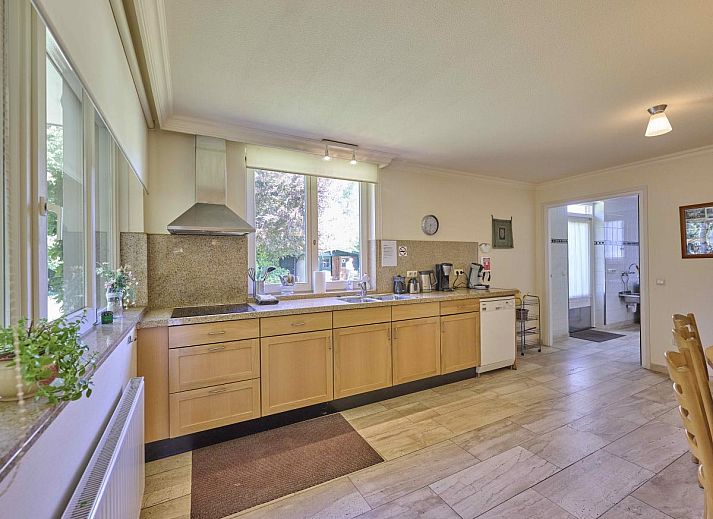 Front view of Lions House vacation home in Panningen, Central Limburg with modern architecture.