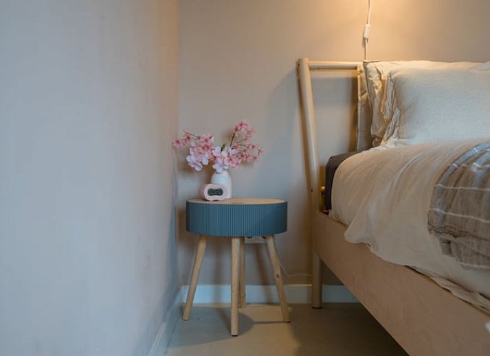 Sunny terrace at Holiday Home in America, North Limburg, with seating and flowering plants.