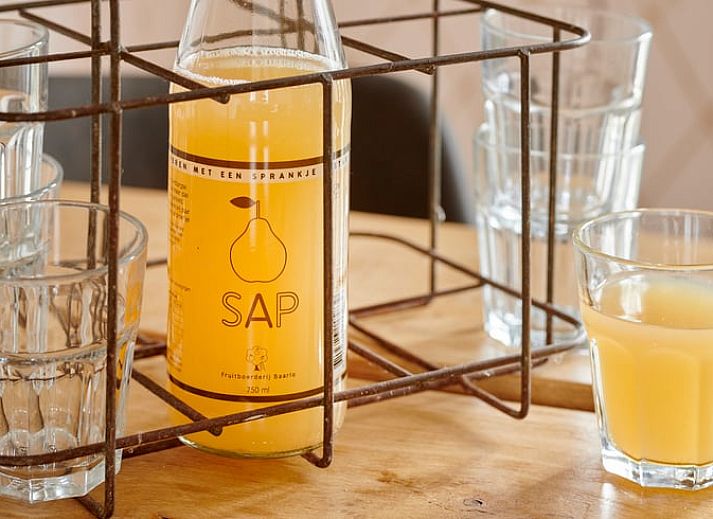 Gezellige zithoek in Huisje in Baarlo, Noord Limburg, met comfortabele banken en stijlvolle decoratie.