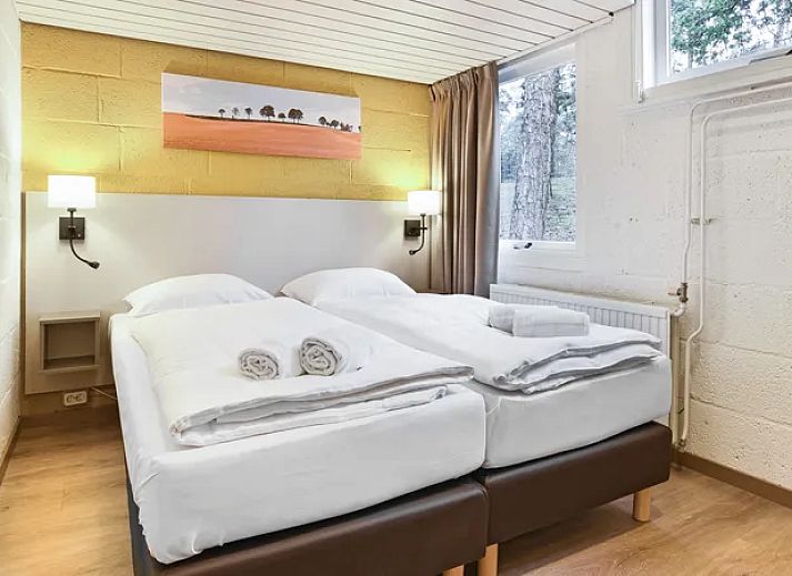 Gezellige woonkamer in De Lommerbergen 4-persoons bungalow 4B4 in Reuver, Noord Limburg.
