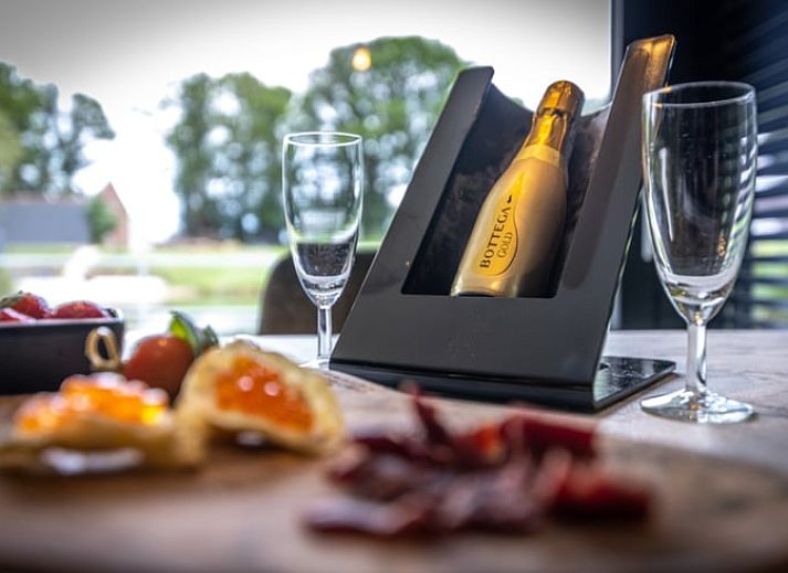 Luftaufnahme eines Ferienhauses in Merselo, Nord-Limburg, mit Teich und gruener Umgebung.