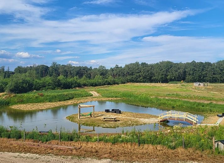 Entrance of Holiday Home in Heythuysen overlooking the surrounding fields in Limburg.