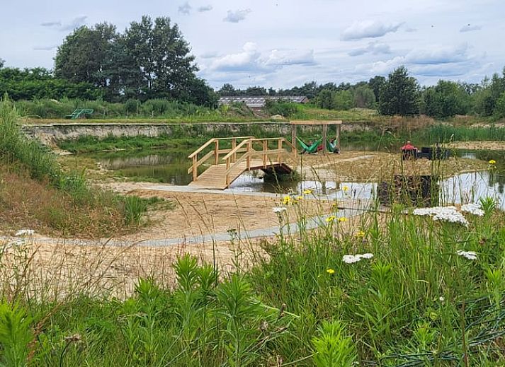 Entrance of Holiday Home in Heythuysen overlooking the surrounding fields in Limburg.