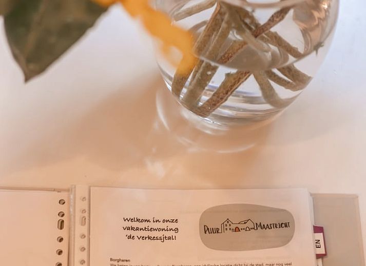 Cozy living room of Holiday Home in Maastricht, South Limburg with comfortable sofas and wooden staircase.