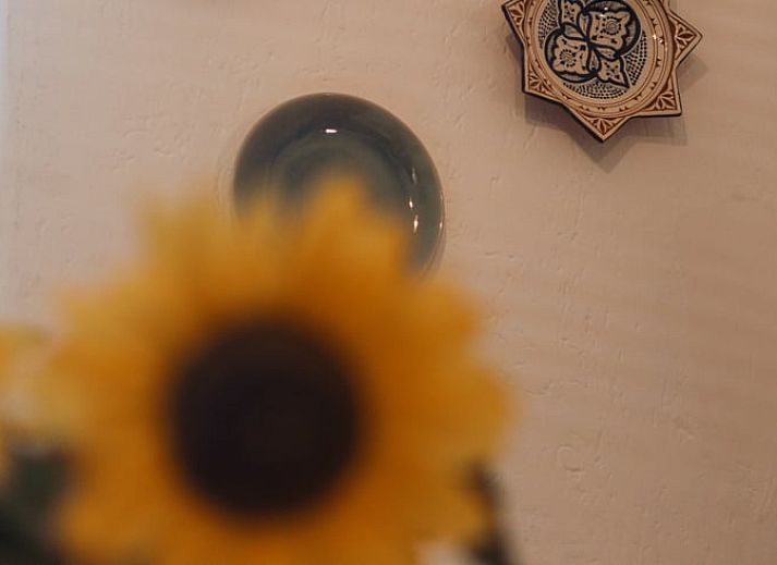 Cozy living room of Holiday Home in Maastricht, South Limburg with comfortable sofas and wooden staircase.