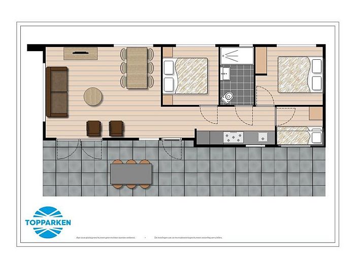 Enjoy the terrace at Module 6 persons vacation home in Schin op Geul, South Limburg with beautiful views of the hills.