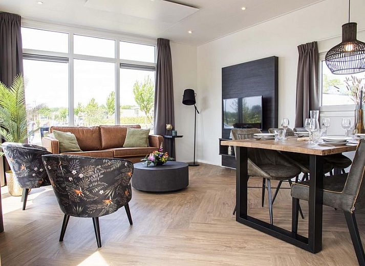 Der Grundriss des Ferienhauses Module Special fuer 6 Personen in Schin op Geul, Suedlimburg, zeigt die geraeumige Inneneinrichtung.