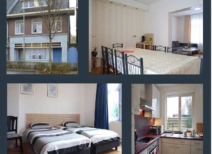 Sfeervolle slaapkamer in Huize 'de hommert' Hoensbroek, vakantiehuis in Zuid Limburg met comfortabele bedden en warme kleuren.