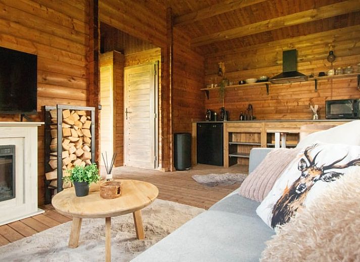 Veranda van Vakantiehuis in Mierlo, De Peel met uitzicht op weelderige natuur.