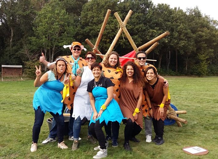 Stilvolles Wohnzimmer mit Kamin im Ferienhaus Voorhuis, Hoogeloon, Noord Brabant.