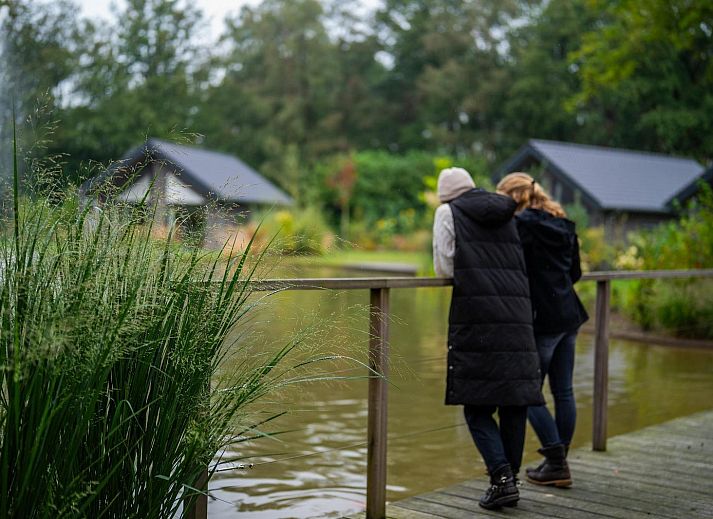 Treppe im Obergeschoss von Ecovilla Waterzicht, Ferienhaus in Oirschot, Kempen, Nordbrabant.